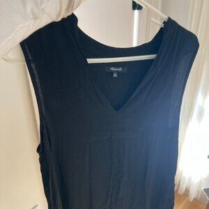 Madewell Black Sleeveless V-Neck Blouse Staple